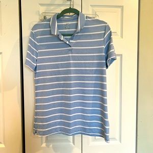 Nike baby blue and white stripe golf shirt